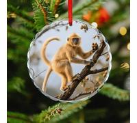Christmas Tree Decorations Ornament, Golden Snub-Nosed Monkey Christmas Tree Ornaments, Crystal Glass Xmas Decorative Hanging Ornaments, Xmas Decor Indoor Home Holiday Party Gifts