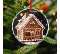 Christmas Tree Decorations Ornament, Sweet Gingerbread House Christmas Tree Ornaments, Crystal Glass Xmas Decorative Hanging Ornaments, Xmas Decor Indoor Home Holiday Party Gifts