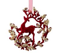Christmas Tree Decorations | Red Flock Decoration for Parties - Christmas Tree Topper Interior Decoration - For Indoor Use On Wall Door And Branches As Well As Outdoor In The Bedroom At Pa