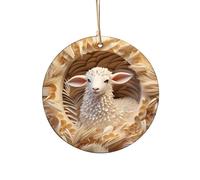 Christmas Tree Decorations Scene Acrylic 2D Hanging Ornaments Sacred Crystals Car (E, 8x8CM)