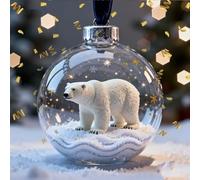 Christmas Tree Decorations Wildlife Wonders Collection Crystal Glass Ornament, Vivid 3D Animal Christmas Decoration,Clear Plastic Xmas Balls,Luxury Winter Tree Decor Sparkling Star Accents
