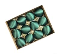 Christmas Tree Decorations With 12 Satin Ball Ornaments Made From Silk Thread And Plastic, Suitable For Various Holiday And Event Decorations(Green)