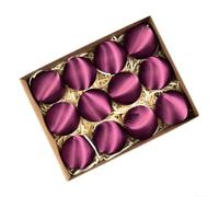 Christmas Tree Decorations With 12 Satin Ball Ornaments Made From Silk Thread And Plastic, Suitable For Various Holiday And Event Decorations(Purple)