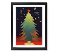 Christmas Tree Design Framed Print | A2 Black Framed Wall Art | Ready to Hang | Modern Christmas Picture | Living Room Bedroom Lounge Office