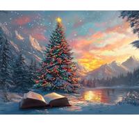 Christmas Tree Diamond Art Kits Adults, 5D Landscape Diamond Painting Kits for Adults Beginner, DIY Square Drill Crystal Art Embroidery Cross Stitch for Home Decor, Gifts for Women 100x75cm L0-749