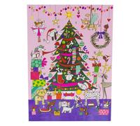Christmas Tree & Dogs Advent Calendar Greetings Card | Christmas Advent Greetings Card with Envelope | Door Advent Calendar - 13x18cm