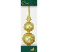 Christmas tree, double lace with decor, 33 cm. Gold matt