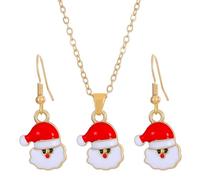Christmas Tree Earrings and Necklace Set for Women,Snowman Snowflake Santa Claus Rhinestone Dangle Earrings Pendant Jewelry Set, Christmas Jewelry for Women, Xmas Gifts (style3)