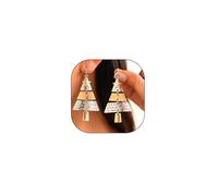 Christmas Tree Earrings for Women Aesthetic Xmas Tree Star Drop Earrings Exaggerated Pine Tree Dangle Earrings Holiday Christmas Jewelry Accessory Gifts, M, Alloy Steel, No Gemstone