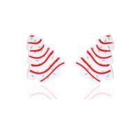 Christmas Tree Earrings for Women,Christmas Tree Cake Shape Earring Cute Glitter Christmas Acrylic Christmas Stud Earring Christmas Holiday Party Jewelry, L, Acrylic, No Gemstone