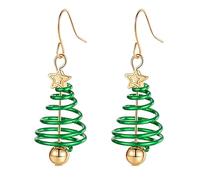 Christmas Tree Earrings for Women Cute Christmas Tree Dangle Earrings Hypoallergenic Holiday Xmas Earrings for Party Prom Accessories, One Size, Alloy Steel, No Gemstone