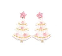 Christmas Tree Earrings for Women Dainty Splicing Christmas Tree Drop Dangle Earring Holiday Colour Jewelry, One Size, Alloy Steel, No Gemstone