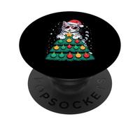 Christmas Tree Egyptian Mau Sunglasses PopSockets Adhesive PopGrip