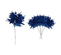 Christmas Tree Eucalyptus Maple Leaf Stems, Picks 17cm Dark Blue 6Pcs
