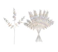 Christmas Tree Eucalyptus Stem Artificial Picks 55cm Iridescent White 18Pcs