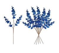 Shatchi Dark Blue Glitter Artificial Eucalyptus Christmas Tree Picks 55Cm Pack Of 6