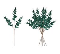 Shatchi Dark Green Glitter Artificial Eucalyptus Christmas Tree Picks 55Cm Pack Of 6