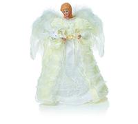 Christmas Tree Fairy Angel Feather Wings White & Cream Faux Fur Coat White Dove
