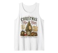 Christmas Tree Farm Vintage Fresh Cut Holiday Market Art Tank Top