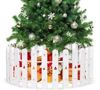 Christmas Tree Fence, 42 cm Tall White Decorative Fence, Christmas Tree Fence Protector for Kids, Dogs, Pets Freestanding Circle Barrier Around Artificial Real Xmas Trees, 35 Pcs
