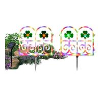 Christmas Tree Fence Lights - 2X Solar Powered Christmas Patio Yard Landscape Lights,Waterproof Lighting Fence Decoration for Patio