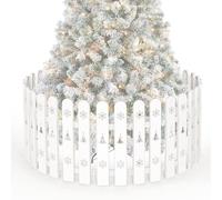 Christmas Tree Fences: 36 Pieces White DIY Christmas Tree Gate Picket Fence Border for Xmas Holiday Party Decoration - 4.6 x 12 Inches Decorative Plastic Tree Barrier