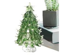 Christmas Tree Figurines - Tabletop Small Tree Holiday Figurine,Collectible Art Glass Statue Tabletop Christmas Tree, Doll house Miniature Winter Figurines for Holiday Decoration