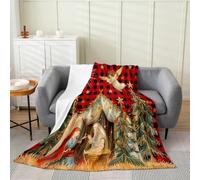 Christmas Tree Flannel Blankets,Bible Verses Themed Fleece Blanket,Kids Girls Boys Adult Red Black Grid Fuzzy Blankets Holy Mother Fairy Sherpa Blanket Chair Sofa Bed Decor,90"×90"