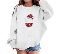 Christmas Tree Fleece Lined Sweaters Tops Loose Fit Xmas Pullover Tops Long Sleeve T Shirt Unisex Pullover Causal Crewneck Tops Going Out Pullover Tops (White, 9-10 Years)