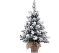christmas tree full xmas tree desktop tree burlap base, 70 branch tips,tabletop pvc full tree snow flocked hinged artificial pine christmas tree fashionable