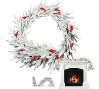 Christmas Tree Garland | Indoor Window Decoration - Christmas Tree Garland Decoration for Winter Fireplace Mantle Table Door Window Kitchen Indoor Outdoor Wedding Party