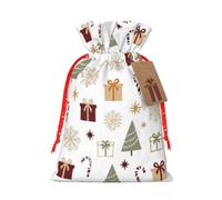 Christmas Tree, Gift, Snowflakes, Lollipop Christmas Gift Bags With Drawstring, Reusable Gift Wrapping Bags For Xmas Holiday S Red Christmas Ribbon