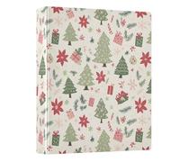 Christmas Tree Gifts Snowflake Pattern 3 Ring Binder 1.5 Inch Round Ring Binder View Binder Holds 200 Documents for Home School Office Use