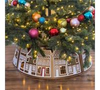 Christmas Tree Gingerbread Collar | Novelty LED Christmas Tree Collar Skirt | 66/72cm Gingerbread House Xm as Trees Skirt | Light-Up Trees Base Cover, Home Festive Holiday Decoration