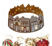 Christmas Tree Gingerbread Collar With LED Lights Lighted House Pattern,LED Light String Xmas Bottom Cover,Led Collar,Christmas Decoration