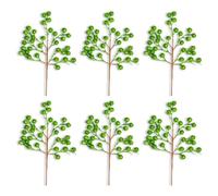 Christmas Tree Glitter Berries Stems, Artificial Picks 45cm Dark Green 6Pcs