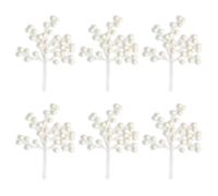 Christmas Tree Glitter Berries Stems, Artificial Picks 45cm White 6Pcs