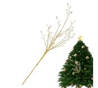 Christmas Tree Glitter Stems - Golden Stems Christmas Tree, Glitter Branches Holiday Wreaths | Holiday Atmosphere Scene Layout Glitter Berry Stems for Tree Wreath Crafts Fireplace Holiday Arrangements