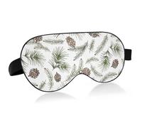 Christmas Tree Green Branches Pine Cone Fir Spruce Adjustable Sleep Mask Lightweight Blindfold with Fashion Patterns Elastic Hidden Strap Relaxing Light Block 9.45 x 3.9 inch