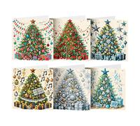 Christmas Tree Greeting Card - 15cm Rhinestone Decor Handmade Christmas Card, Luxury Festive Card | Happy Holiday Seasons Greeting Card for Family Friendsolidays blessing