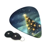 Christmas Tree Guitar Plectrums, 6 Guitar Plectrums, Double Sided Printing, For Acoustic Guitar, Bass, Ukulele, Electric Guitar (0.46 Mm 0.71 Mm 0.96 Mm)
