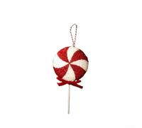 Christmas Tree Hanging Decoration Featuring Festive Sparkly Lollipop with Glittering Swirl Pattern Suitable for Indoor Seasonal Use (A small size)