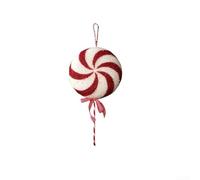 Christmas Tree Hanging Decoration with Giant Sparkly Lollipop Design Featuring Glittering Tinsel and Swirl Pattern for Holiday Home and Wall Display (A large size)