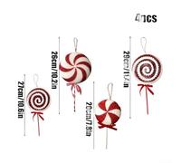 Christmas Tree Hanging Decoration with Large Sparkly Lollipop and Glitter Swirl Pattern Suitable for Indoor Holiday Display (A small size)