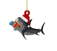 Christmas Tree Hanging Decorations, Creative Shark Pendant Christmas Tree Ornament, Car Accessories for Dining Room New Year Festival Decor, A