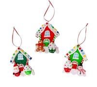 Christmas Tree Hanging Decorations Homes Decorated with Cup Cake Candy Santa Snowman Teddy Xmas Tree Wall Home Décor Ornaments 3pcs Set