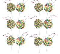 Christmas Tree Hanging Decorations Lollipop Pendants Candy Cane Tree Wall Home Décor Ornaments 12pcs Set