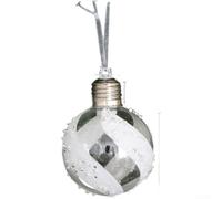 Christmas Tree Hanging Decorations Set of 4 Luminous Transparent Ball Ornaments Made from Plastic with Detailed Snow Scenes for Holiday Ambiance (D)