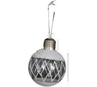 Christmas Tree Hanging Decorations Set of 4 Luminous Transparent Ball Ornaments Made from Plastic with Detailed Snow Scenes for Holiday Ambiance (A)