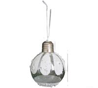 Christmas Tree Hanging Decorations Set of 4 Luminous Transparent Ball Ornaments Made from Plastic with Detailed Snow Scenes for Holiday Ambiance (B)